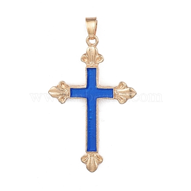 Golden Royal Blue Cross Alloy+Enamel Pendants