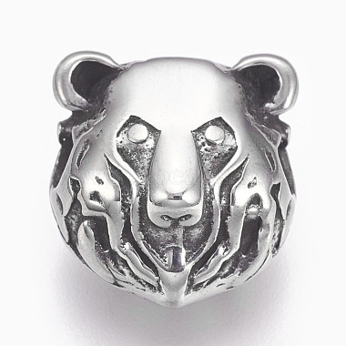 Antique Silver Lion Stainless Steel Beads