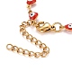 Enamel Heart with Evil Eye Link Chains Bracelet(BJEW-P271-07G)-4