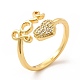 Clear Cubic Zirconia Heart & Word Love Open Cuff Ring(KK-H439-09G)-1