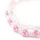 2Pcs 2 Colors Peach Blossom Braided Cord Bracelet(BJEW-JB07610-02)-4