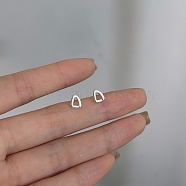 Alloy Earrings for Women, with 925 Sterling Silver Pin, Triangle, 10mm(FS-WG98937-53)