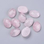Natural Rose Quartz Cabochons, Faceted, Oval, 18x13x6mm(G-G760-A08)