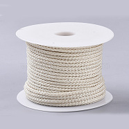 Polyester Braided Cords, with Metallic Cord, PapayaWhip, 4x3mm, about 32.8 yards(30m)/roll(OCOR-N004-08)