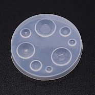 DIY Pendant Silicone Molds, for Earring Makings, Resin Casting Pendant Molds, For UV Resin, Epoxy Resin Jewelry Making, Round, White, 60x6mm, Inner Diameter: 4~16mm(DIY-TAC0013-27)