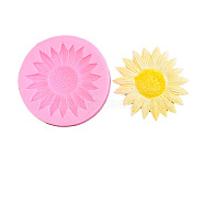 Sunflower Shape DIY Silicone Molds, Fondant Molds, Resin Casting Molds, for Chocolate, Candy, UV Resin & Epoxy Resin Craft Making, Pearl Pink, 72x12mm(WG86760-02)
