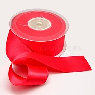 Grosgrain Ribbon for Wedding Festival Decoration, Red, 7/8 inch(22mm), about 100yards/roll(91.44m/roll)(SRIB-L014-22mm-252)