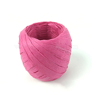 Paper Cords for DIY Jewelry Making, Paper Twine, Deep Pink, 5~7mm, about 21.87 yards(20m)/roll(X-OCOR-WH0009-A21)
