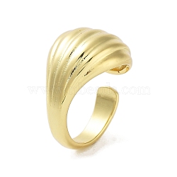 Rack Plating Brass Cuff Rings, Long-Lasting Plated for Women, Lead Free & Cadmium Free, Real 18K Gold Plated, US Size 7 3/4(17.9mm)(RJEW-D025-01G)