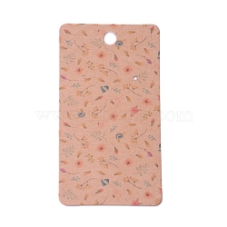 Cardboard Earring Display Cards, Rectangle with Flower Pattern, BurlyWood, 9x5x0.04cm, Hole: 1.5mm(CDIS-F003-04B)