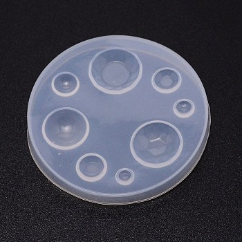 DIY Pendant Silicone Molds, for Earring Makings, Resin Casting Pendant Molds, For UV Resin, Epoxy Resin Jewelry Making, Round, White, 60x6mm, Inner Diameter: 4~16mm