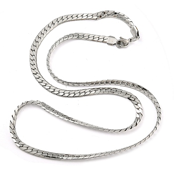 304 Stainless Steel Chain Necklaces, Herringbone Chain, Stainless Steel Color, 23.62 inch(60cm)