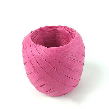 Paper Cords for DIY Jewelry Making, Paper Twine, Deep Pink, 5~7mm, about 21.87 yards(20m)/roll