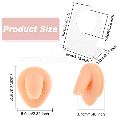 languette en silicone souple modèle flexible présentoirs de partie du corps avec supports en acrylique(ODIS-WH0002-23)-2