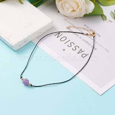 Faceted Natural Amethyst Pendant Necklaces(NJEW-JN03230-03)-4
