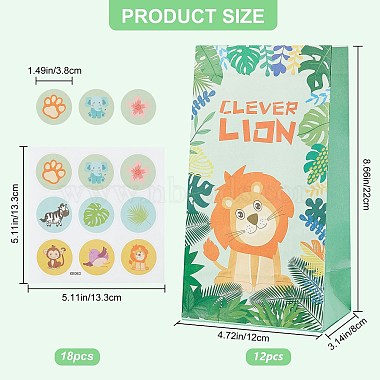 6 Style Animal Theme Paper Bags(AJEW-WH0283-18)-2