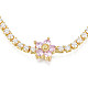 Cubic Zirconia Classic Tennis Necklace with Flower Links(NJEW-N048-01F)-3