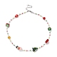 Natural Quartz Crystal & Dyed Mashan Jade & Lampwork Beaded Necklace(NJEW-TA00075)-1