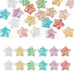20Pcs UV Plating Transparent Acrylic Beads, Star, Iridescent, Mixed Color, 18x19x10mm, Hole: 2mm(OACR-TA0001-67)