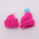 Handmade Wool Woven Hat Decoration, DIY Craft Decoration, Fuchsia, 45x25mm, Inner Diameter: 10mm.(DIY-WH0176-47A)