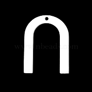 Tarnish Resistant 201 Stainless Steel Pendants, Laser Cut, Horseshoe, Stainless Steel Color, 28x20x1mm, Hole: 1.6mm(STAS-S105-LA399-1)