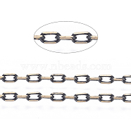Electrophoresis Brass Cable Chains, Diamond Cut Chains, Soldered, Faceted, with Spool, Oval, Cadmium Free & Lead Free, Black, 2.7x1.5x0.45mm, about 301.83 Feet(92m)/roll(CHC-R012-K127)