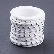Faux Suede Cord, with Silver Tone Alloy Rivet, For Punk Rock Jewelry Making, White, 5x2.5mm, about 5.46 yards(5m)/roll(LW-Q016-5mm-S1125)