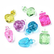 Transparent Acrylic Pendants, Perfume Bottle Series, Mixed Color, 29.5~31x14~20x10~19mm, Hole: 2mm, about 150pcs/500g(TACR-S149-18)