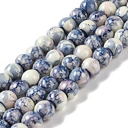 Baking Paint Glass Bead Strands, Round, Steel Blue, 10mm, Hole: 1.4mm, about 85~86pcs/strand, 31.10~31.50''(79~80cm)(GLAA-H031-01C-09)