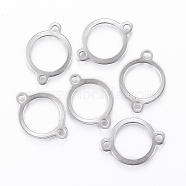 201 Stainless Steel Links connectors, Ring/Circle, Stainless Steel Color, 18x13x1mm, Hole: 1.5mm(X-STAS-H422-21P)