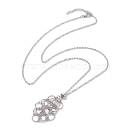 304 Stainless Steel Cable Chains Necklaces, Pendant Necklaces, Stainless Steel Color, 23.62 inch(60cm)(NJEW-JN04713-01)