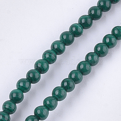 Natural Malachite Beads Strands, Grade A, Round, 4mm, Hole: 0.8mm, about 42~47pcs/strand, 7.6 inch(G-S333-4mm-028)