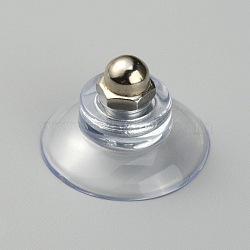 Silicone Strong Suction Cup Holders, with Iron M6 Cap Nut, Bathroom Kitchen Shelf Accessories, Clear, 32x19mm(FIND-WH0108-98A)