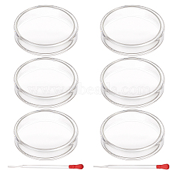 Olycraft Flat Round Glass Biochemical Petri Dish, with Glass Dropper, Laboratory Equipment Accessories, Clear, 90~97x19mm, Inner Size: 85~93mm, 2pcs/set, 4sets(GLAA-OC0001-14B)