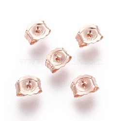 JK Findings, Rose Gold Filled Ear Nuts, Earring Backs, 1/20 Rose Gold Filled, 3.8x4.6mm, Hole: 0.7mm(KK-I640-07RG-4.6mm)