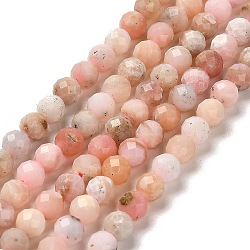 Natural Pink Opal Beads Strands, Round, Faceted, 4.5mm, Hole: 0.8mm, about 88pcs/strand, 15.35''(39cm)(G-B107-A10-07)