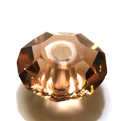 Imitation Austrian Crystal Beads, Grade AAA, Faceted, Flat Round, PeachPuff, 8x4mm, Hole: 0.9~1mm(SWAR-F061-4x8mm-18)