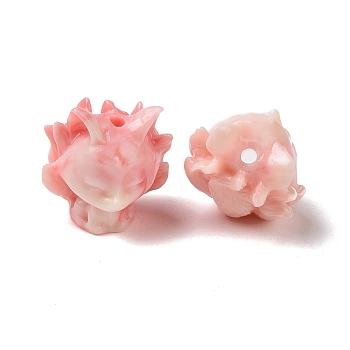 Opaque Epoxy Resin Beads, Fox, Pink, 14x14x12.5mm, Hole: 1.5mm