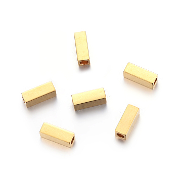 201 Stainless Steel Beads, Rectangle, Golden, 8x3x3mm, Hole: 2mm