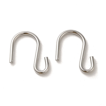 304 Stainless Steel S-Hook Clasp, Stainless Steel Color, 29x23x2.5mm