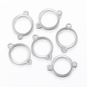 201 Stainless Steel Links connectors, Ring/Circle, Stainless Steel Color, 18x13x1mm, Hole: 1.5mm