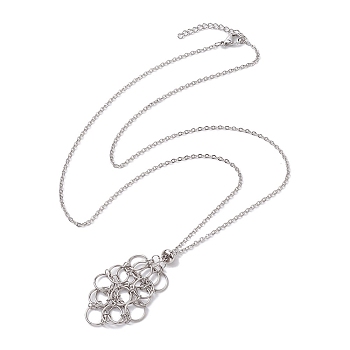 304 Stainless Steel Cable Chains Necklaces, Pendant Necklaces, Stainless Steel Color, 23.62 inch(60cm)
