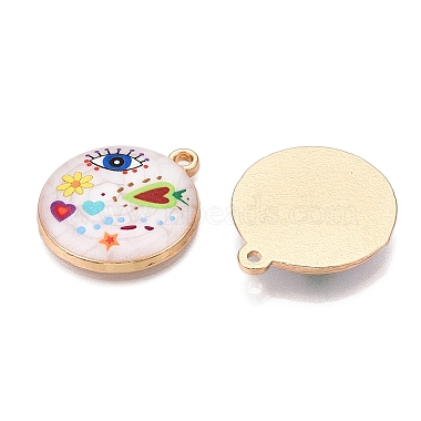 Printed Rack Plating Alloy Enamel Pendants(ENAM-T020-02C)-2