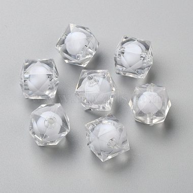 20mm Clear Cube Acrylic Beads