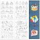 4 Sheets 11.6x8.2 Inch Stick and Stitch Embroidery Patterns(DIY-WH0455-158)-1