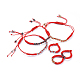 Bracelets de perle tressés en cordon de nylon réglable et ensembles de bagues(SJEW-JS01029)-1