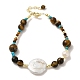 Natural Pearl & Tiger Eye & Synthetic Turquoise Beaded Bracelets(BJEW-C051-11G)-1