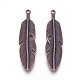 Tibetan Style Alloy Feather Big Pendants(TIBEP-A12720-R-NR)-2
