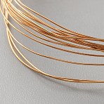 925 Sterling Silver Wire, Round, Half Hard, Golden, 0.3mm, about 6.56 Feet(2m)/Roll(STER-WH0019-36B-G)
