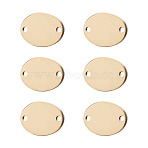 Brass Connector Charms, Oval, Real 14K Gold Plated, 7x5.5x0.4mm, Hole: 0.7mm(FIND-TAC0014-47G)